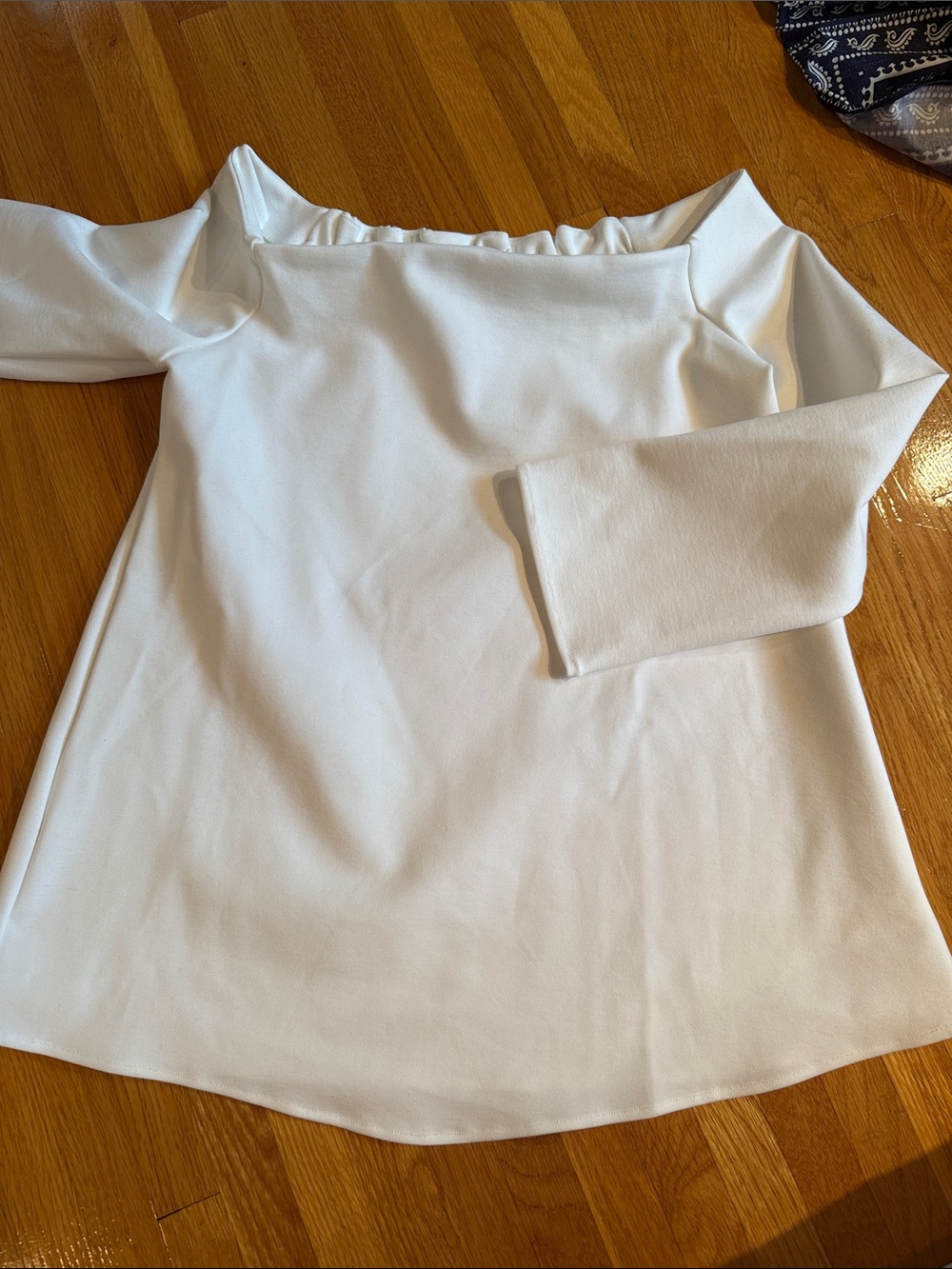Women's White Off-Shoulder Long Sleeve Top